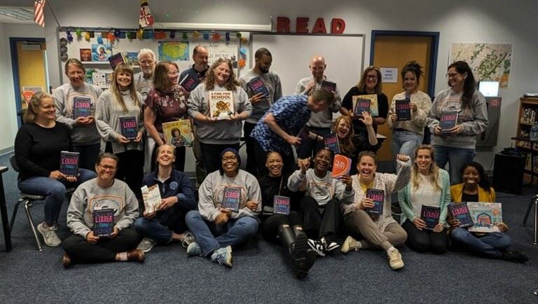 Image of the MD Teachers of the Year posed together in the Northern Garrett Middle Media Center.